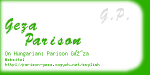 geza parison business card